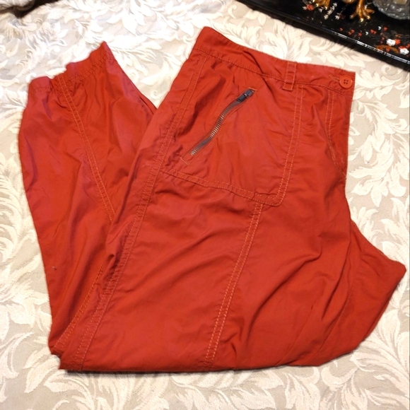 LOFT Pants - 🍂 Fabulous Loft Rich Sienna Burnt Orange Ankle Active Wear Cargo Pants - 10